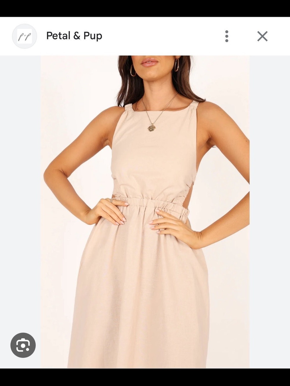 Petal & Pup Cream Open-Back Ruffle-Strap Sundress - Picture 2 of 6
